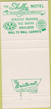 Matchbook Cover - Shelby Motel Shelbyville KY 30 Strike