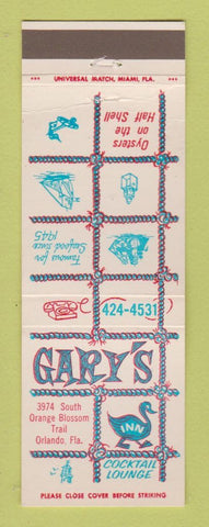 Matchbook Cover - Gary's Inn Orlando FL duck