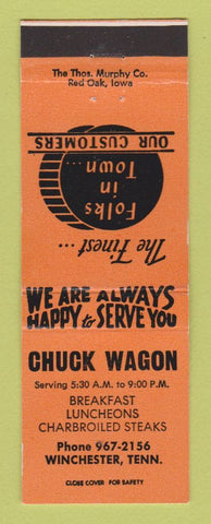 Matchbook Cover - Chuck Wagon Restaurant Winchester TN