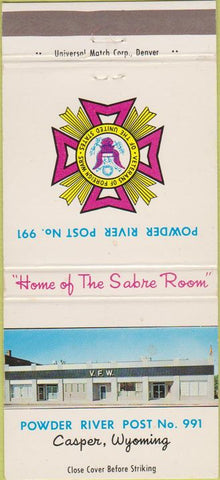 Matchbook Cover - VFW Powder River Post Casper WY 30 Strike
