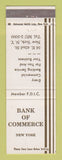 Matchbook Cover - Bank of Commerce New York City