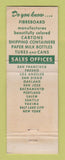 Matchbook Cover - Fibreboard Products Inc