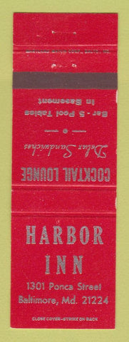 Matchbook Cover - Harbor Inn Baltimore MD
