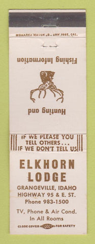 Matchbook Cover - Elkhorn Lodge Grangeville ID