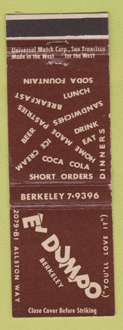 Matchbook Cover - El Dumpo Restaurant Coca Cola Berkeley CA