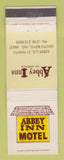 Matchbook Cover - Abbey Inns of America South Bend IN