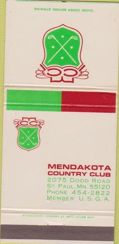 Matchbook Cover - Mendakota Country Club St Paul MN 30 Strike