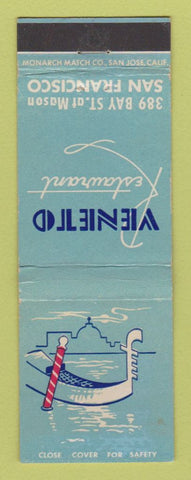 Matchbook Cover - Veneto Restaurant San Francisco CA