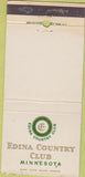 Matchbook Cover - Edina Country Club MN WEAR 30 Strike
