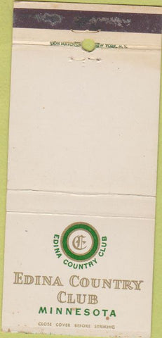 Matchbook Cover - Edina Country Club MN WEAR 30 Strike