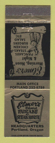Matchbook Cover - Elmer's Colonial Pancake Steak House Portland OR girlie