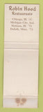 Matchbook Cover - Robin Hood Restaurants Chicago Mattoon IL Duluth MN
