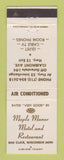 Matchbook Cover - Maple Manor Motel Restaurant Eau Clair WI