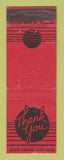 Matchbook Cover - General Match Thank You WEAR