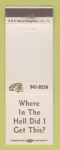 Matchbook Cover - Mac's Tea Room Los Altos CA WEAR