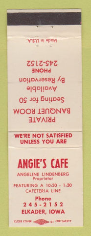 Matchbook Cover - Angie's Cafe Elkder IA