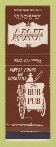 Matchbook Cover - Hagerstown Motor Inn MD Hub Pub