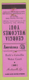 Matchbook Cover - Perkins Americana Camellia Motor Court Hawkinsville GA WEAR