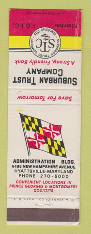 Matchbook Cover - Suburban Trust Hyattsville MD WORN