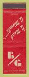Matchbook Cover - BG Cafeterias San Francisco CA