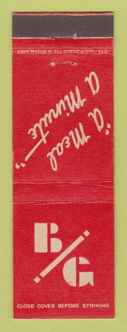 Matchbook Cover - BG Cafeterias San Francisco CA