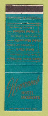 Matchbook Cover - Newcomb Hotels Duluth MN Stockton Santa Clara Marysville CA