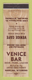 Matchbook Cover - Vence Bar Cafe Rawlins WY