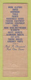 Matchbook Cover - Fefer's Surplus Store San Diego CA