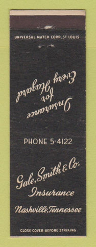 Matchbook Cover - Gale Smith Insurance Nashville TN