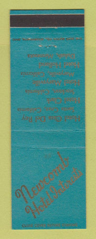 Matchbook Cover - Newcomb Hotels Duluth MN Stockton Santa Clara Marysville CA