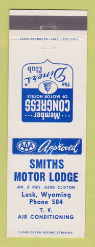 Matchbook Cover - Smiths Motor Lodge Lusk WY