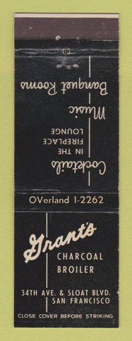 Matchbook Cover - Grant's Charcoal Broiler San Francisco CA WEAR