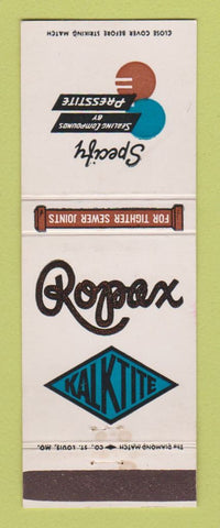 Matchbook Cover - Popox Sewer Joints Presstite St Louis MO