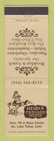 Matchbook Cover - Heidi's Pancake House South Lake Tahoe CA