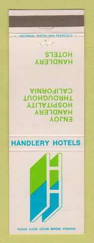 Matchbook Cover - Handlery Hotels CA Chain Oakland Monterey San Diego CA