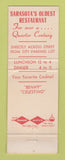 Matchbook Cover - Plaza Restaurant Sarasota FL
