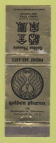 Matchbook Cover - Golden Phoenix Chinese Restaurant San Francisco CA WORN