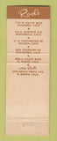 Matchbook Cover - Rod's Restaurant Hamburgers Alhambra Montebello Arcadia CA