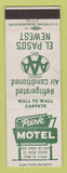 Matchbook Cover - Park Motel El Paso TX WEAR