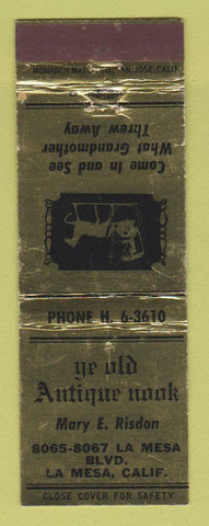Matchbook Cover - Ye Old Antique Nook La Mesa CA WEAR