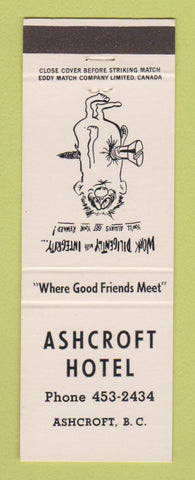 Matchbook Cover - Ashcroft Hotel BC