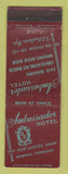 Matchbook Cover - Ambassador Hotel Memphis TN WEAR
