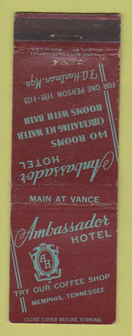 Matchbook Cover - Ambassador Hotel Memphis TN WEAR