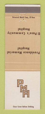 Matchbook Cover - Providence Memorial Hospital El Paso TX