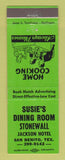 Matchbook Cover - Susie's Dining Room Stonewall Jackson Hotel San Benito TX