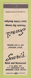 Matchbook Cover - Scari's Hotel Restaurant Avalon CA
