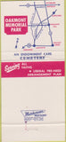 Matchbook Cover - Oakmont Memorial Park Lafayette CA WEAR 30 Strike
