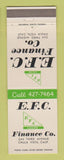 Matchbook Cover - EFC Finance Chula Vista CA