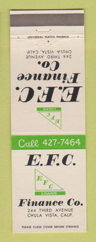 Matchbook Cover - EFC Finance Chula Vista CA