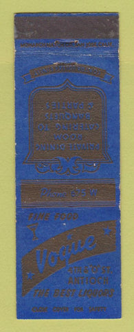Matchbook Cover - Vogue Restaurant Antioch CA WEAR